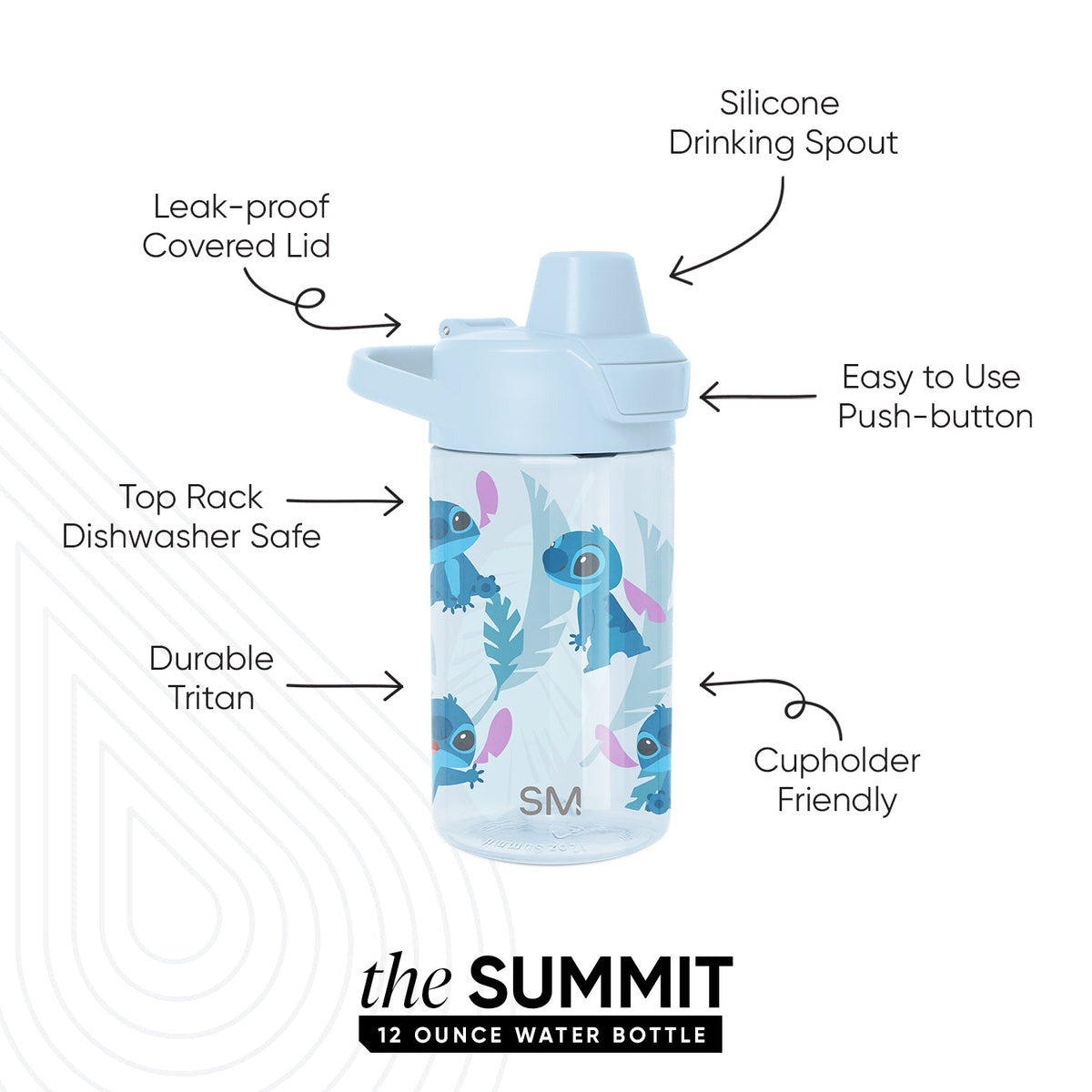 Summit Kids Plastic Water Bottle with Simple Flip Straw Lid